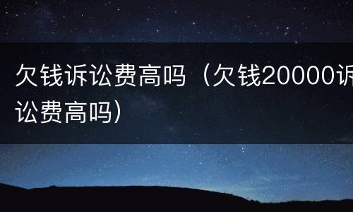 欠钱诉讼费高吗（欠钱20000诉讼费高吗）