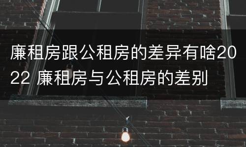 廉租房跟公租房的差异有啥2022 廉租房与公租房的差别