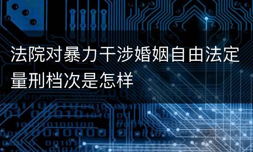 法院对暴力干涉婚姻自由法定量刑档次是怎样