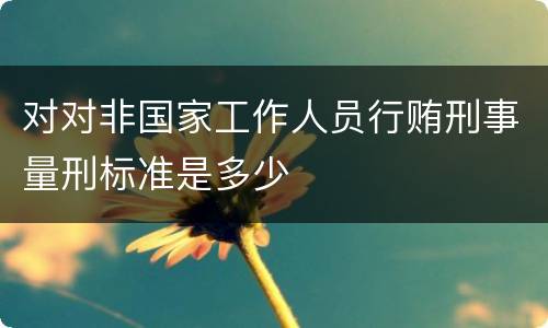 对对非国家工作人员行贿刑事量刑标准是多少