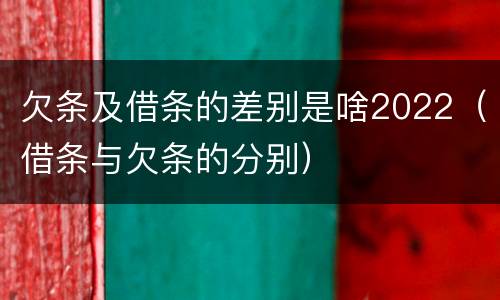 欠条及借条的差别是啥2022（借条与欠条的分别）