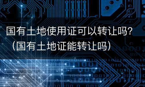 国有土地使用证可以转让吗？（国有土地证能转让吗）