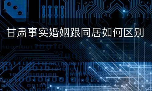 甘肃事实婚姻跟同居如何区别