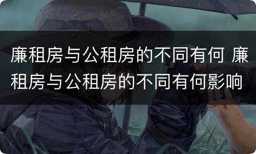 廉租房与公租房的不同有何 廉租房与公租房的不同有何影响