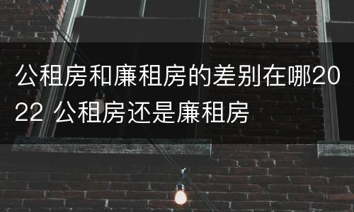 公租房和廉租房的差别在哪2022 公租房还是廉租房