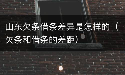 山东欠条借条差异是怎样的（欠条和借条的差距）
