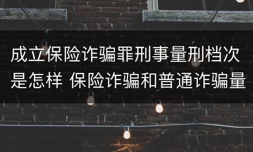 成立保险诈骗罪刑事量刑档次是怎样 保险诈骗和普通诈骗量刑数额