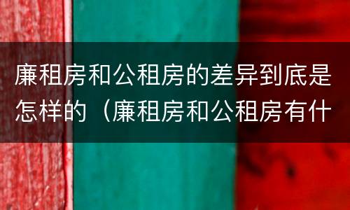 廉租房和公租房的差异到底是怎样的（廉租房和公租房有什么区别吗）