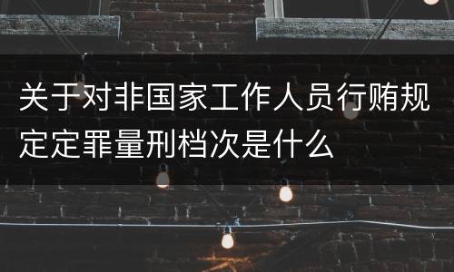 关于对非国家工作人员行贿规定定罪量刑档次是什么