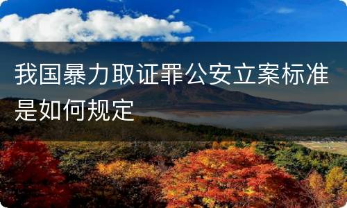 我国暴力取证罪公安立案标准是如何规定