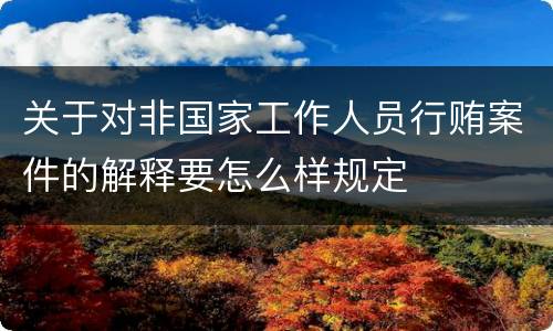 关于对非国家工作人员行贿案件的解释要怎么样规定