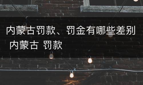 内蒙古罚款、罚金有哪些差别 内蒙古 罚款