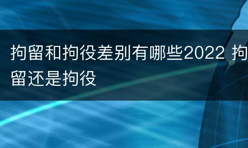 拘留和拘役差别有哪些2022 拘留还是拘役