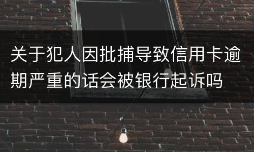关于犯人因批捕导致信用卡逾期严重的话会被银行起诉吗