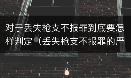 对于丢失枪支不报罪到底要怎样判定（丢失枪支不报罪的严重后果）