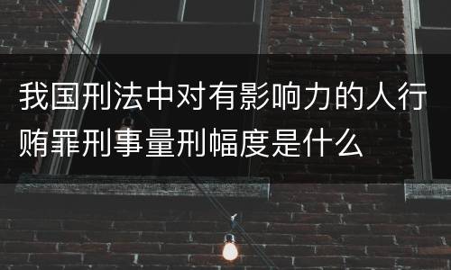 我国刑法中对有影响力的人行贿罪刑事量刑幅度是什么