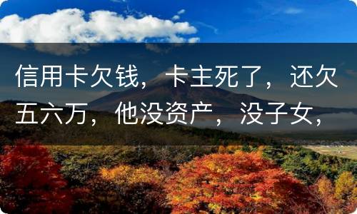 信用卡欠钱，卡主死了，还欠五六万，他没资产，没子女，有父母，父母要代还吗，