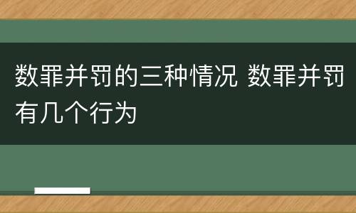 数罪并罚的三种情况 数罪并罚有几个行为