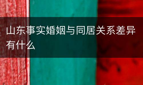 山东事实婚姻与同居关系差异有什么
