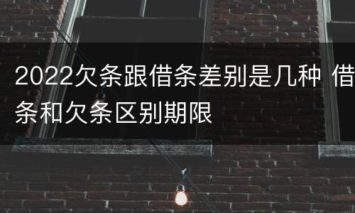 2022欠条跟借条差别是几种 借条和欠条区别期限