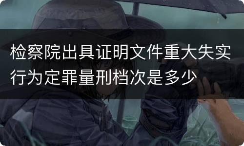 检察院出具证明文件重大失实行为定罪量刑档次是多少
