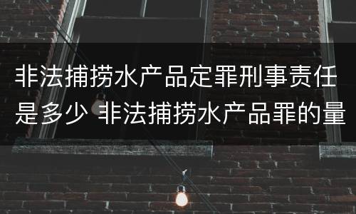 非法捕捞水产品定罪刑事责任是多少 非法捕捞水产品罪的量刑标准