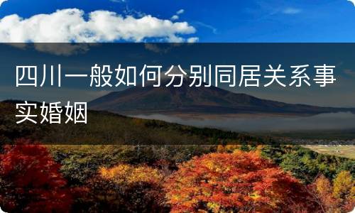 四川一般如何分别同居关系事实婚姻