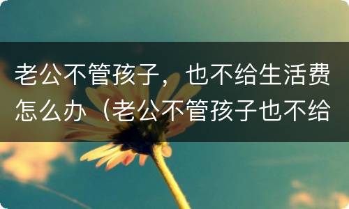 老公不管孩子，也不给生活费怎么办（老公不管孩子也不给生活费怎么办）