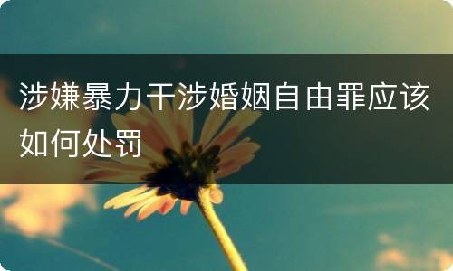 涉嫌暴力干涉婚姻自由罪应该如何处罚