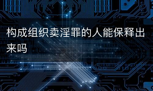 构成组织卖淫罪的人能保释出来吗