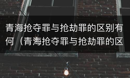 青海抢夺罪与抢劫罪的区别有何（青海抢夺罪与抢劫罪的区别有何不同）
