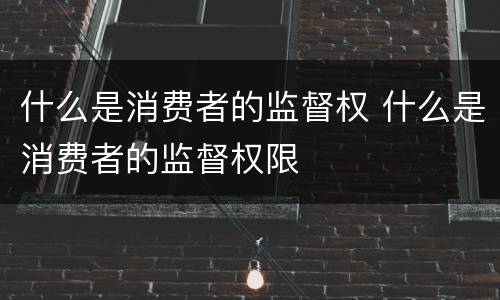 什么是消费者的监督权 什么是消费者的监督权限