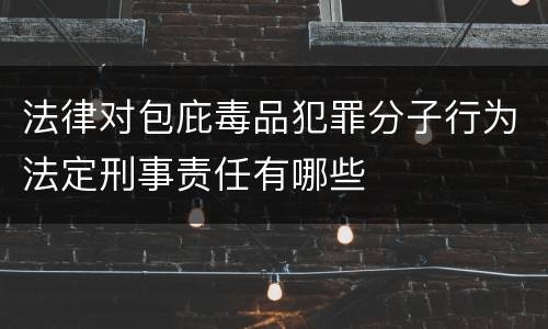 法律对包庇毒品犯罪分子行为法定刑事责任有哪些