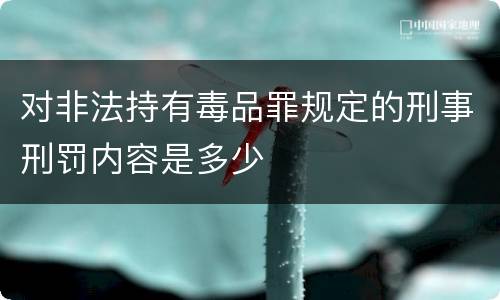 对非法持有毒品罪规定的刑事刑罚内容是多少