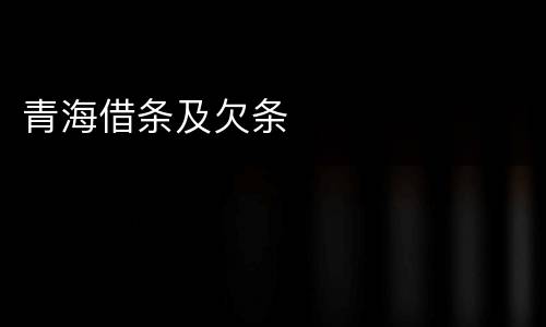 青海借条及欠条