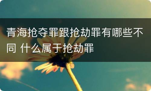 青海抢夺罪跟抢劫罪有哪些不同 什么属于抢劫罪