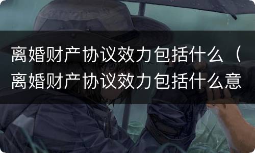 离婚财产协议效力包括什么（离婚财产协议效力包括什么意思）