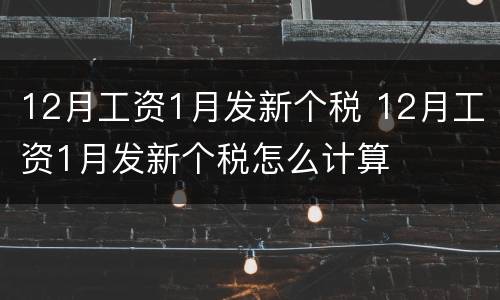 12月工资1月发新个税 12月工资1月发新个税怎么计算