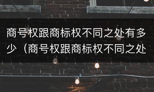 商号权跟商标权不同之处有多少（商号权跟商标权不同之处有多少种）