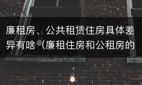 廉租房、公共租赁住房具体差异有啥（廉租住房和公租房的区别）