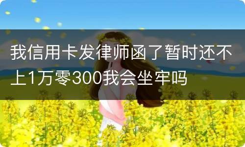 我信用卡发律师函了暂时还不上1万零300我会坐牢吗