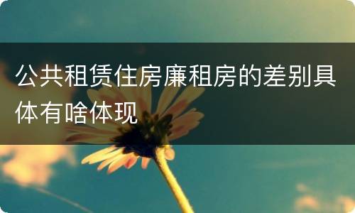 公共租赁住房廉租房的差别具体有啥体现