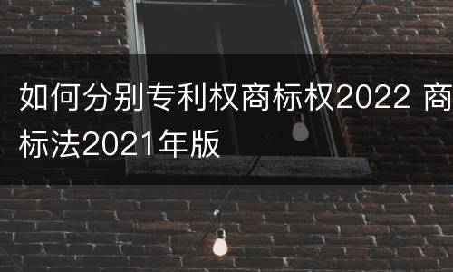 如何分别专利权商标权2022 商标法2021年版