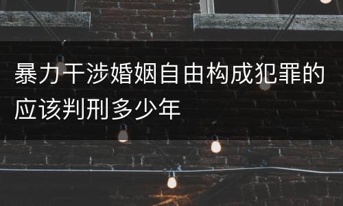 暴力干涉婚姻自由构成犯罪的应该判刑多少年