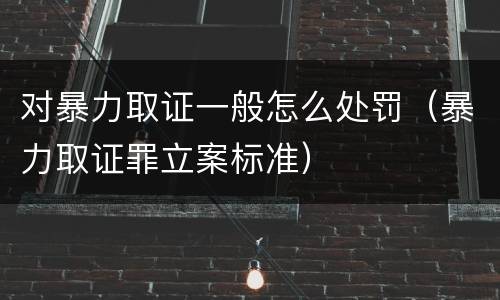 对暴力取证一般怎么处罚（暴力取证罪立案标准）
