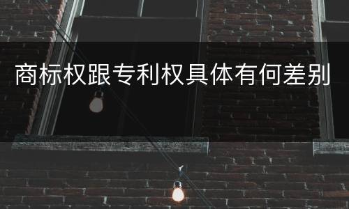 商标权跟专利权具体有何差别
