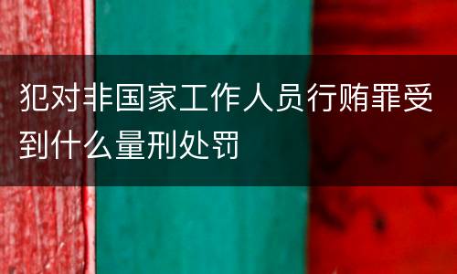 犯对非国家工作人员行贿罪受到什么量刑处罚