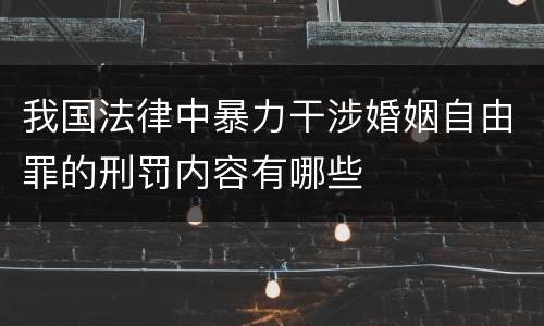 我国法律中暴力干涉婚姻自由罪的刑罚内容有哪些