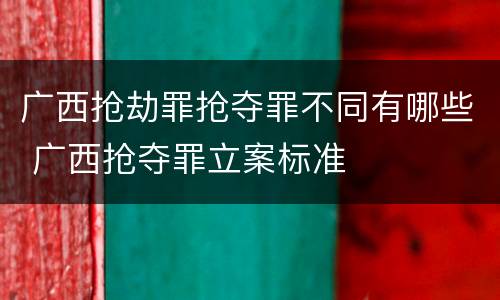 广西抢劫罪抢夺罪不同有哪些 广西抢夺罪立案标准