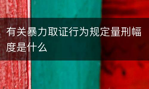 有关暴力取证行为规定量刑幅度是什么